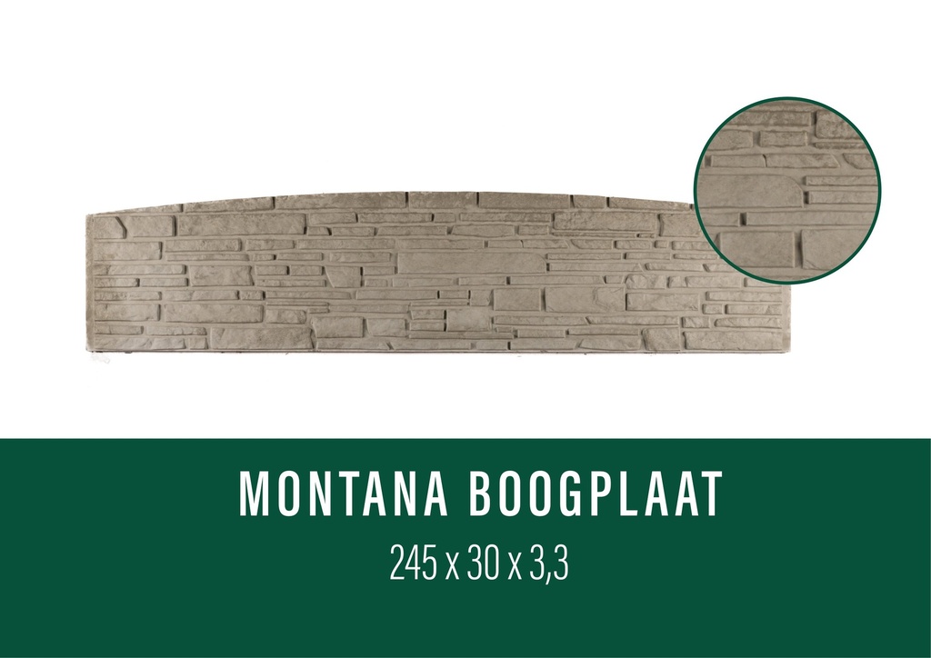 Plaque béton MONTANA Arrondie NATUREL 199/38,5cm (B)